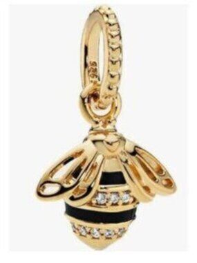 Pandora Gold and Black Bee Dangle Charm